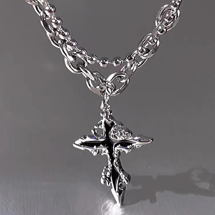 Yyyds Dây Chuyền Mặt Thánh Giá Phong Cách hip hop Thời Trang 2023 Hàng Mới Bán Chạy Dành Cho Bạn Nữ