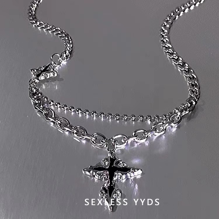 Yyyds Dây Chuyền Mặt Thánh Giá Phong Cách hip hop Thời Trang 2023 Hàng Mới Bán Chạy Dành Cho Bạn Nữ