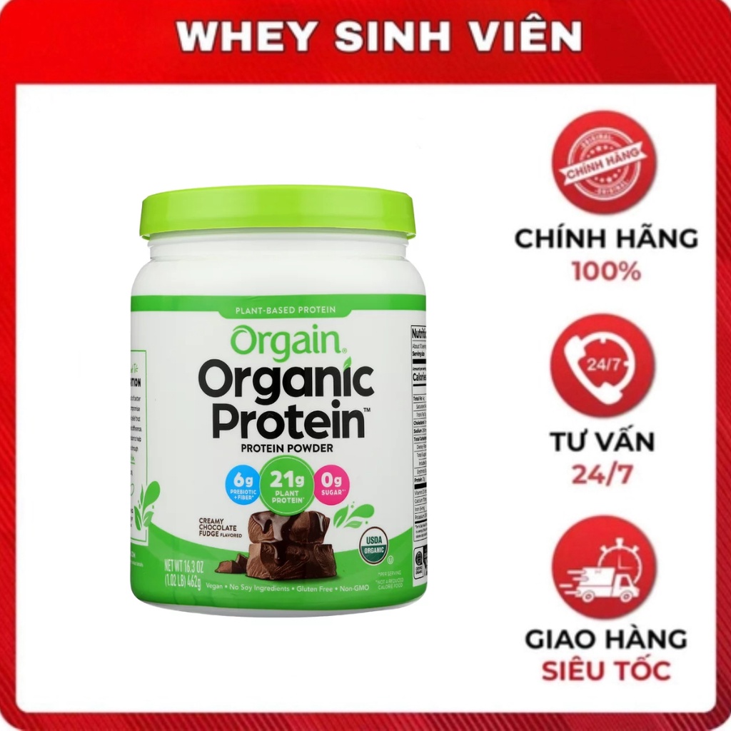 Organic Protein 1,02 lb - Thực vật hữu cơ Orgain Organic Protein nhập khẩu Mỹ