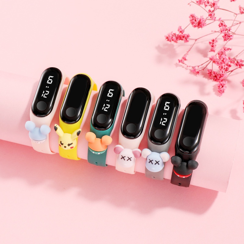 Hi-kidi Đồng Hồ Đeo Tay Điện Tử Đèn led Chống Thấm Nước Họa Tiết Hoạt Hình Dễ Thương Cho Bé