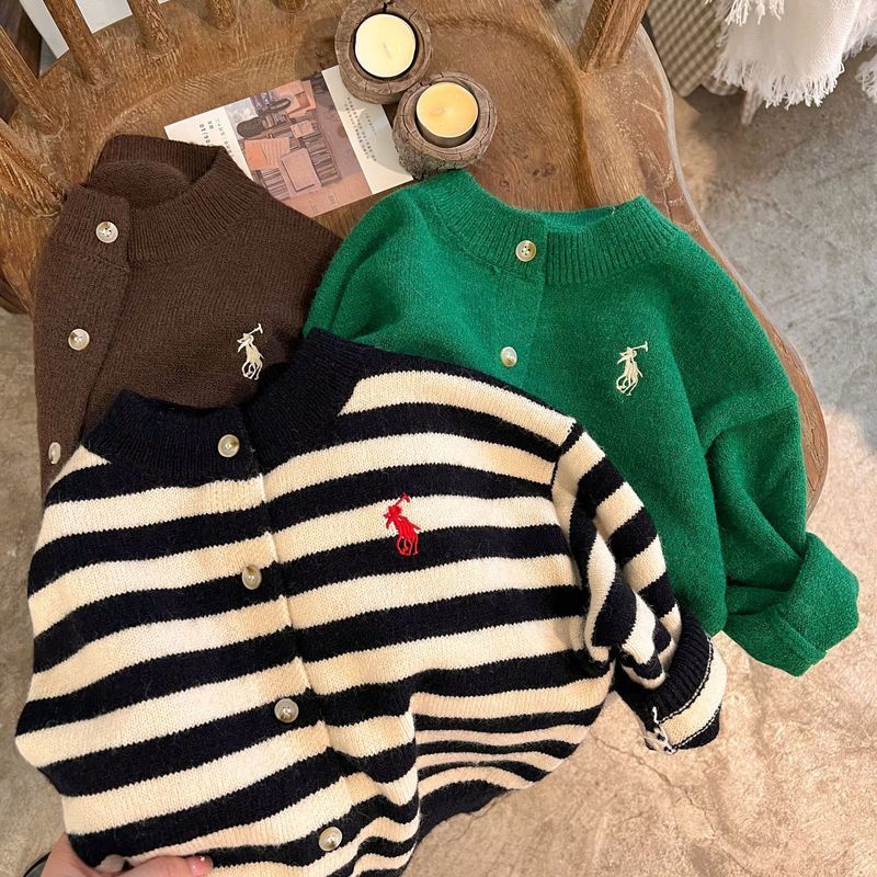 Áo Khoác Len cardigan Màu Trơn Thêu Họa Tiết Thời Trang Mùa Thu Mới Cho Bé Trai Và Gái