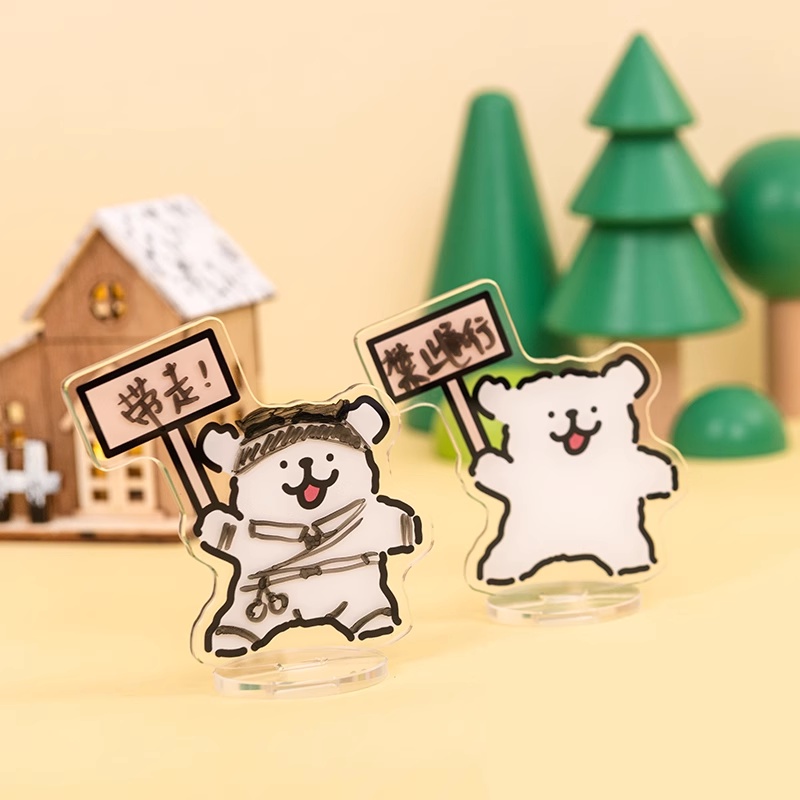 Line Dog Phụ Kiện Trang Trí Bàn Bằng acrylic Hình Chú Cún Kiểu Hàn Quốc Dễ Thương
