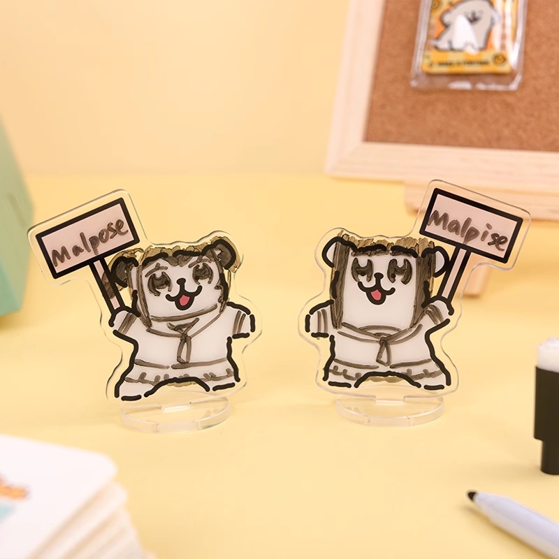 Line Dog Phụ Kiện Trang Trí Bàn Bằng acrylic Hình Chú Cún Kiểu Hàn Quốc Dễ Thương