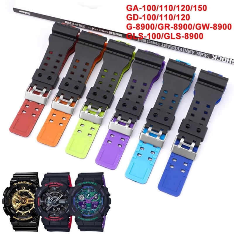 Dây Đeo Silicon 16mm Cho Đồng Hồ casio g-shock ga-100 / 110 / 120 / 140 / 300 / 400 / 700 gd-100 / 110 / 120 g-8900 gls-100