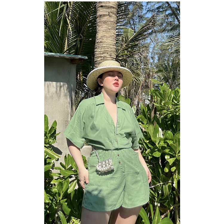 Zara jumpsuit Ngắn Lưng Thun Có Túi Thời Trang Mùa Hè Cho Nữ8372067