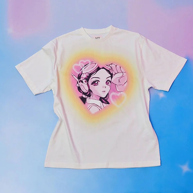 Áo Thun cotton Tay Ngắn In Họa Tiết Hoạt Hình kpop newjeans get up pop-up merch Thời Trang Hàn Quốc Cho Nam Và Nữ