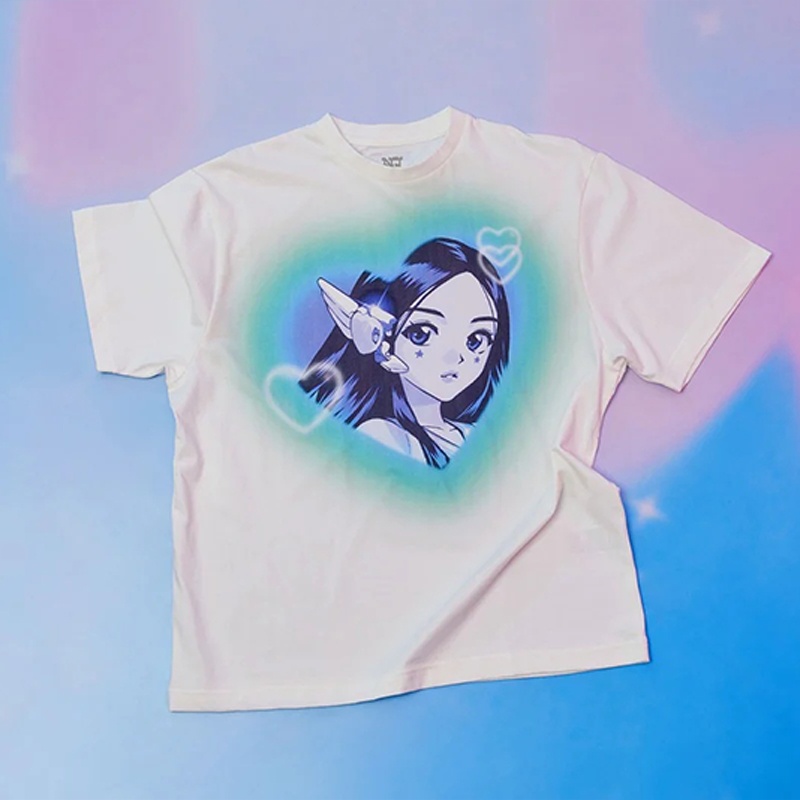 Áo Thun cotton Tay Ngắn In Họa Tiết Hoạt Hình kpop newjeans get up pop-up merch Thời Trang Hàn Quốc Cho Nam Và Nữ