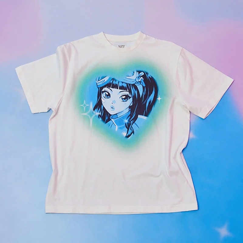 Áo Thun cotton Tay Ngắn In Họa Tiết Hoạt Hình kpop newjeans get up pop-up merch Thời Trang Hàn Quốc Cho Nam Và Nữ
