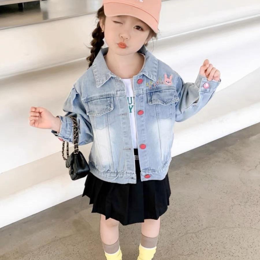 K100 -Size  Áo khoác JEAN bé gái bò mềm bé mặc xinh cá tính- Tom&Nau Kids