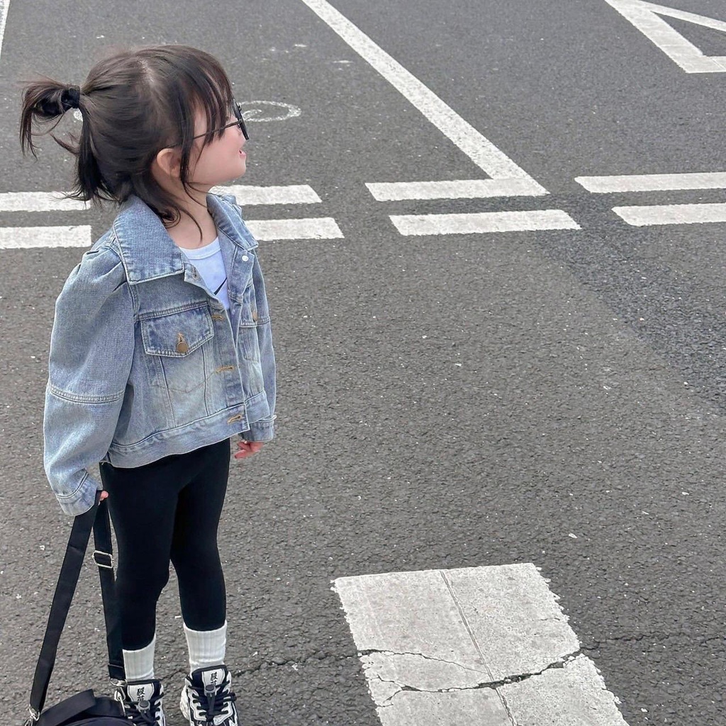 K100 -Size  Áo khoác JEAN bé gái bò mềm bé mặc xinh cá tính- Tom&Nau Kids