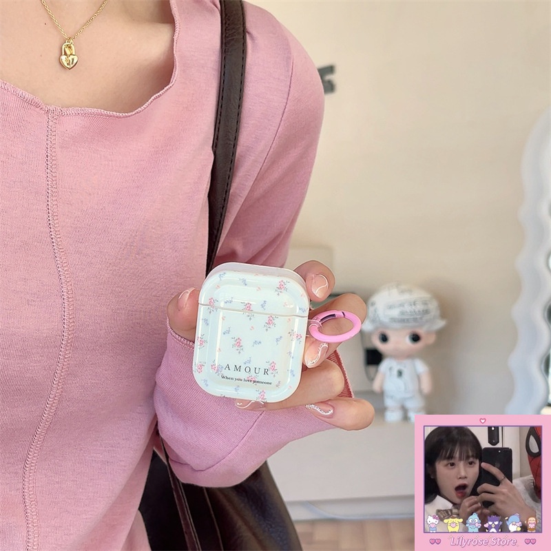 Ốp Vỏ Bảo Vệ Hộp Sạc Tai Nghe airpods 1 2 3 airpods pro2 2022 apple Không Dây Chất Lượng Cao Hình Hoa Màu Hồng Bằng acrylic