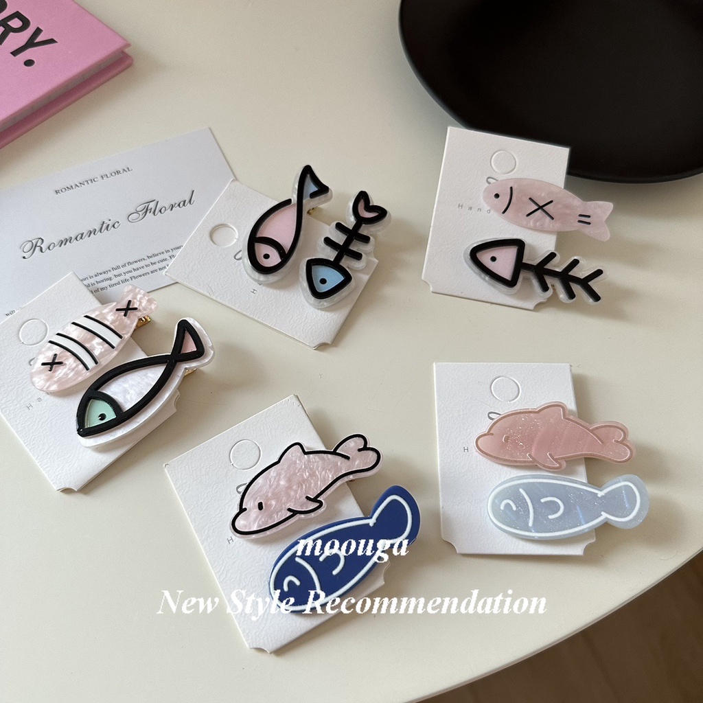 Mocouga Kẹp Tóc Hình Trái Tim Hoạt Hình Dễ Thương Cho Bé Gái