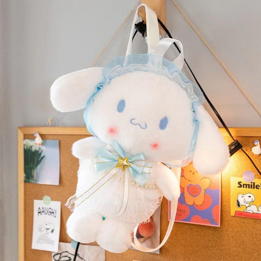 Shanhai cinnamoroll Ba Lô Bông Kẻ Sọc Caro Hình Chú Chó Hoạt Hình Có Thể Điều Chỉnh Được