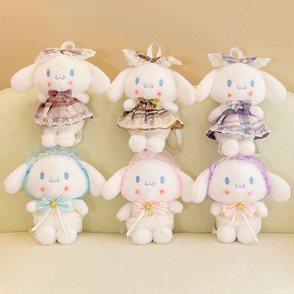 Shanhai cinnamoroll Ba Lô Bông Kẻ Sọc Caro Hình Chú Chó Hoạt Hình Có Thể Điều Chỉnh Được
