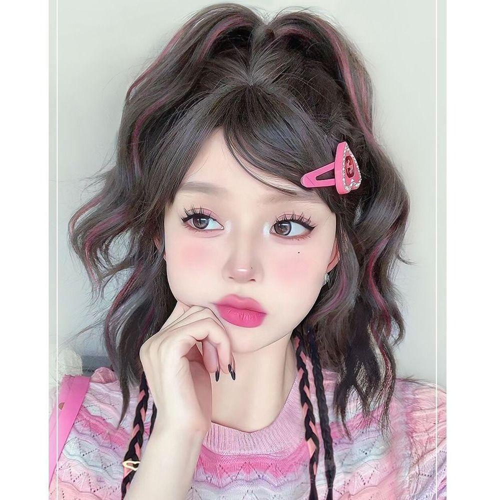 Tóc Giả daron1 Kiểu Tóc Đuôi Ngựa Xoăn Gợn Sóng Bắt Sáng y2k