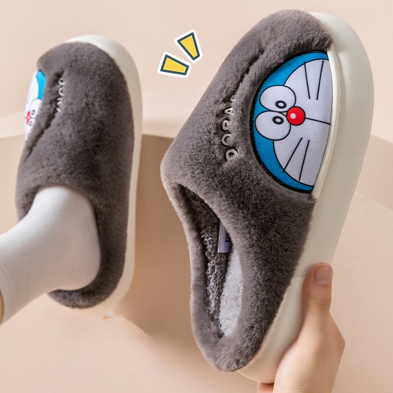 Dép Bông Đi Trong Nhà Bằng Vải Bông Dày Dặn Ấm Áp Họa Tiết Hoạt Hình Thời Trang Thu Đông 2023 Cho Cặ