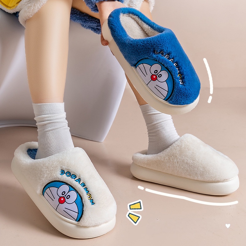 Dép Bông Đi Trong Nhà Bằng Vải Bông Dày Dặn Ấm Áp Họa Tiết Hoạt Hình Thời Trang Thu Đông 2023 Cho Cặ