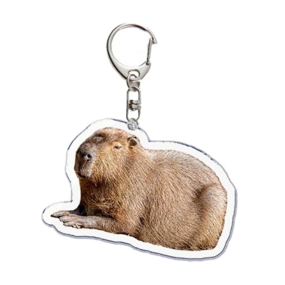 Móc Chìa Khóa Xe Hơi capybaras Bằng Nhựa acrylic Hình Động Vật Dễ Thương Vui Nhộn Dùng Làm Quà Tặng Cho Bạn Gái