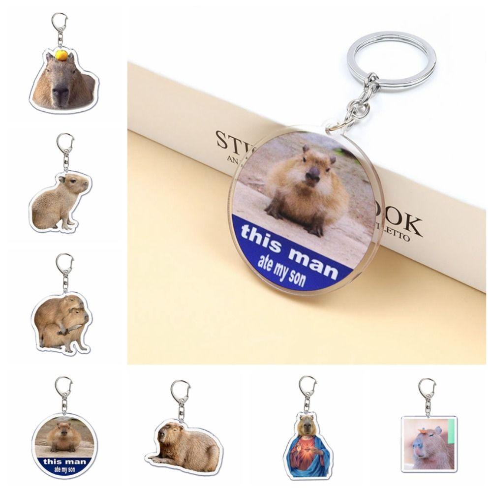 Norman Móc Chìa Khóa Xe Hơi capybara Bằng Nhựa acrylic Họa Tiết Hoạt Hình Vui Nhộn
