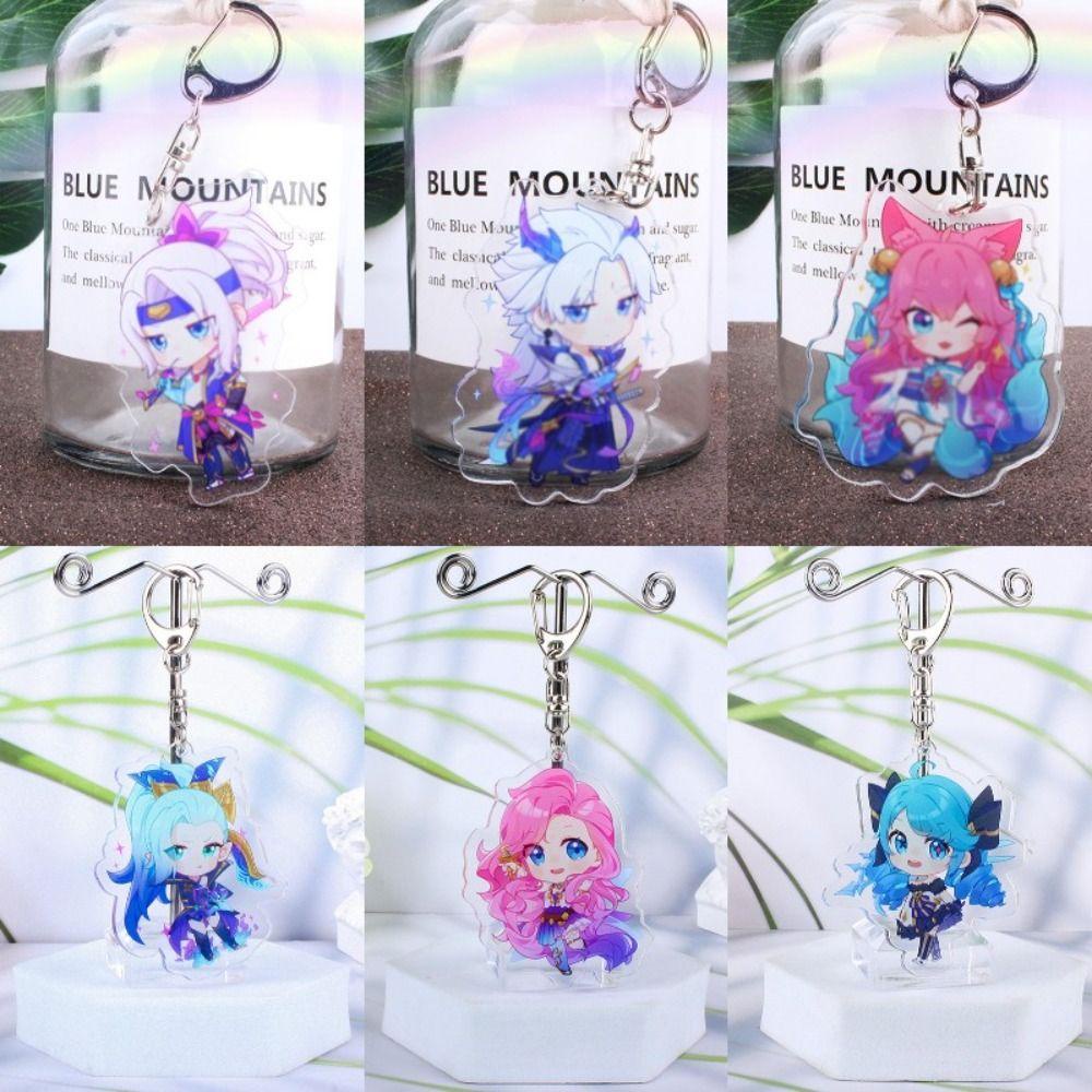 Móc Khóa acrylic Hình Liên Minh Huyền Thoại jinx / ahri / riven / vayne lol