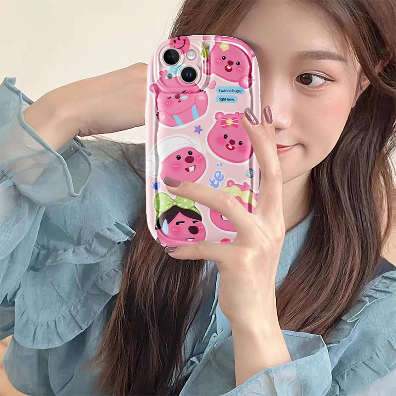 Ốp lưng Hải hải hải màu hồng LOOPY Su mềm xà phòng chống chấn cho samsungA12-4G A12-5G M12 A03S A13-4G A23-4G A23-5G A32-4G A03 A11 M11 A13-5G A04S-4G A50 A30S A50S A21S