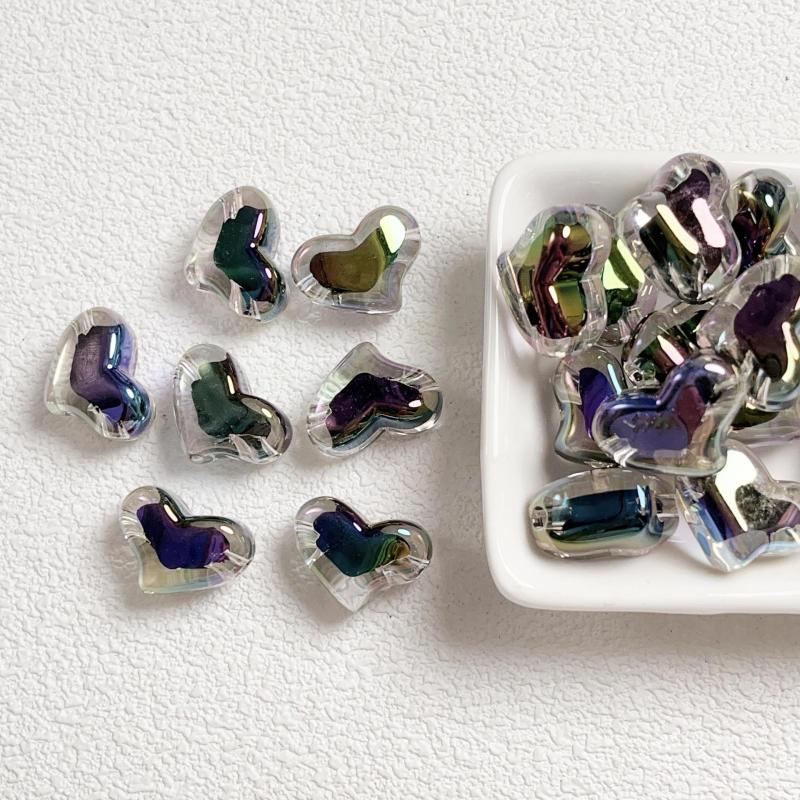 Set 10 Hạt Xỏ Lỗ Tai Thỏ Ngôi Sao / Tròn Bằng acrylic Màu Đen Trang Trí Điện Thoại diy