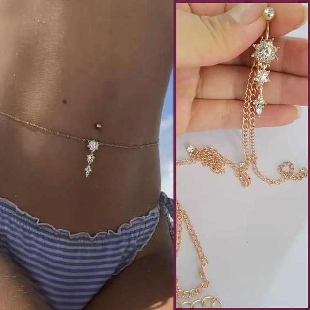 Khuyên Rốn Đính Đá Hình Giọt Nước Quyến Rũ Cho Nữ