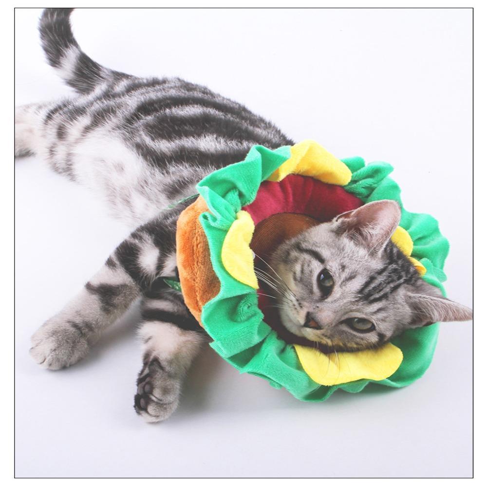 Mũ Trùm Đầu Bằng polyester Hình Hamburger Chó Mèo Dễ Thương