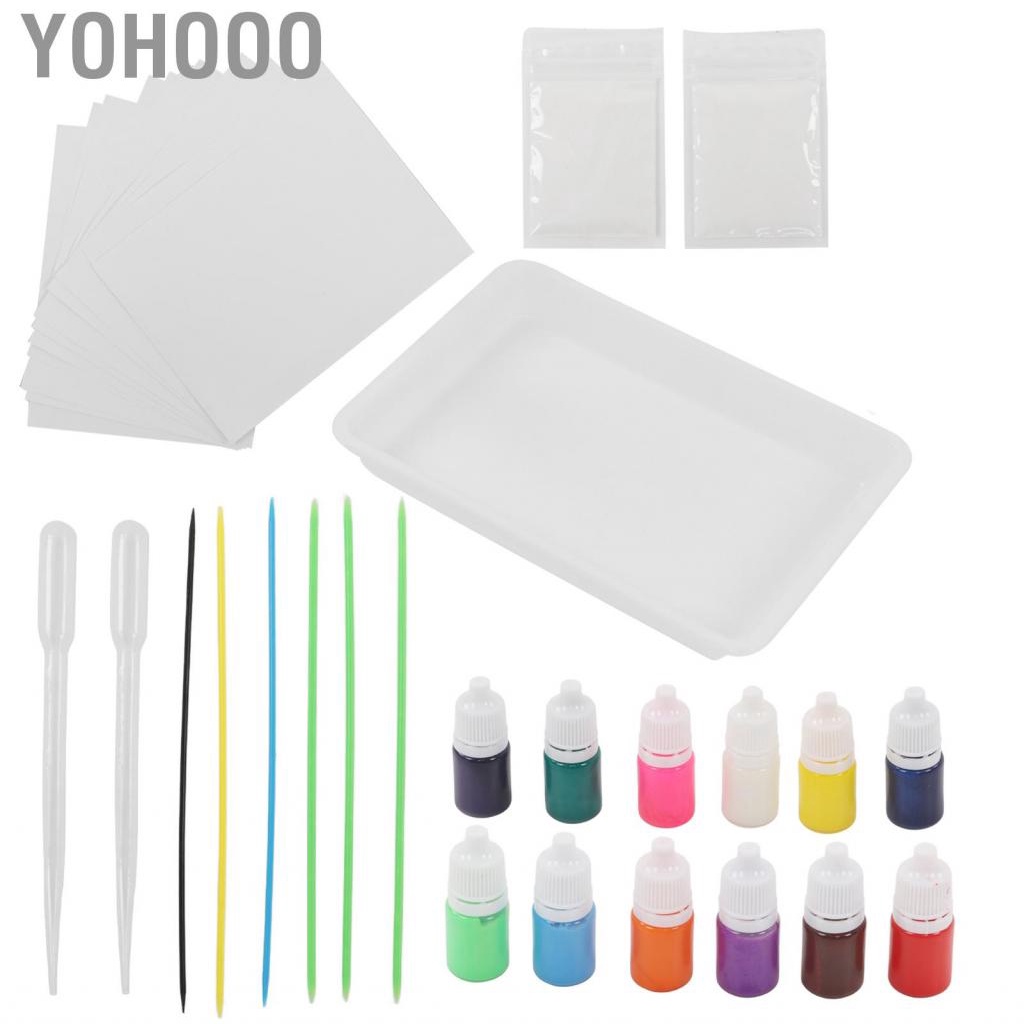 Yohooo Water Art Paint Set  Marbling Kit Safe Reliable DIY Painting for Party Game School Activities