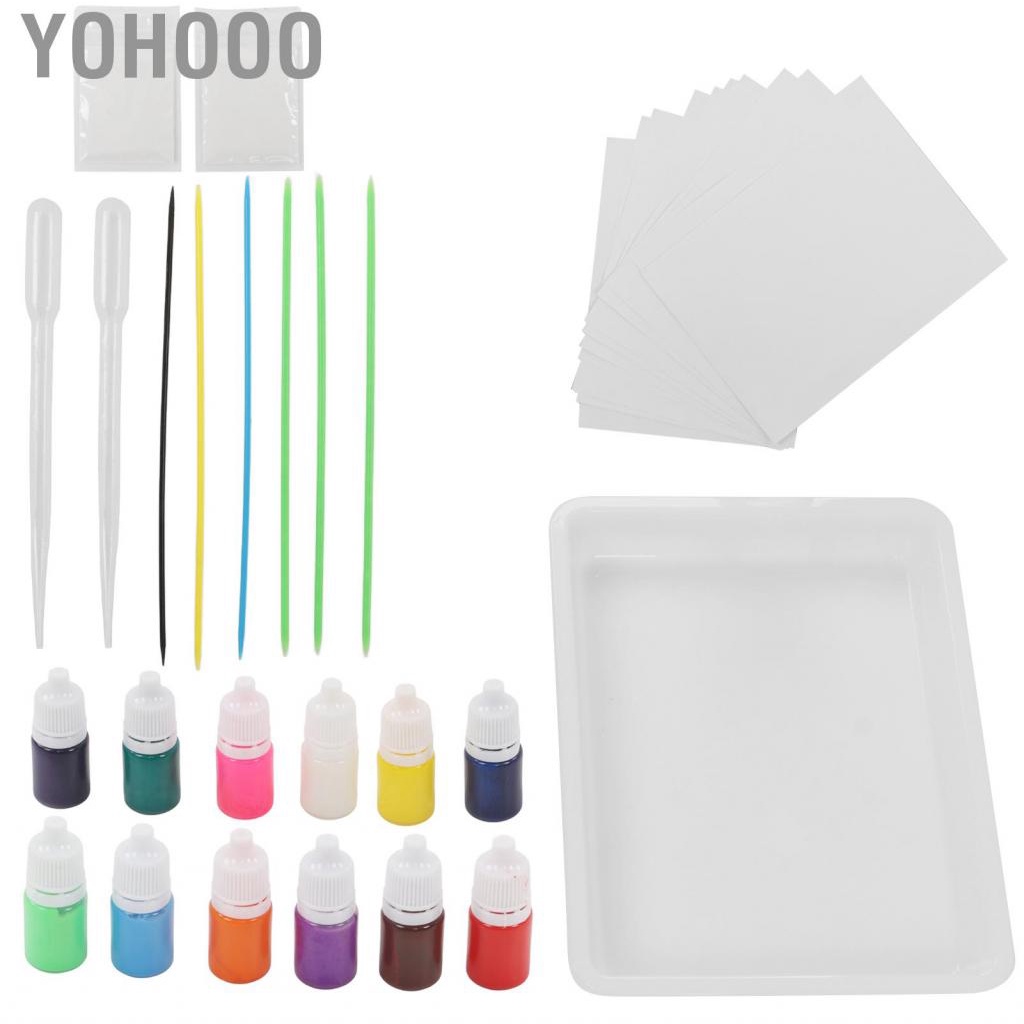 Yohooo Water Art Paint Set  Marbling Kit Safe Reliable DIY Painting for Party Game School Activities