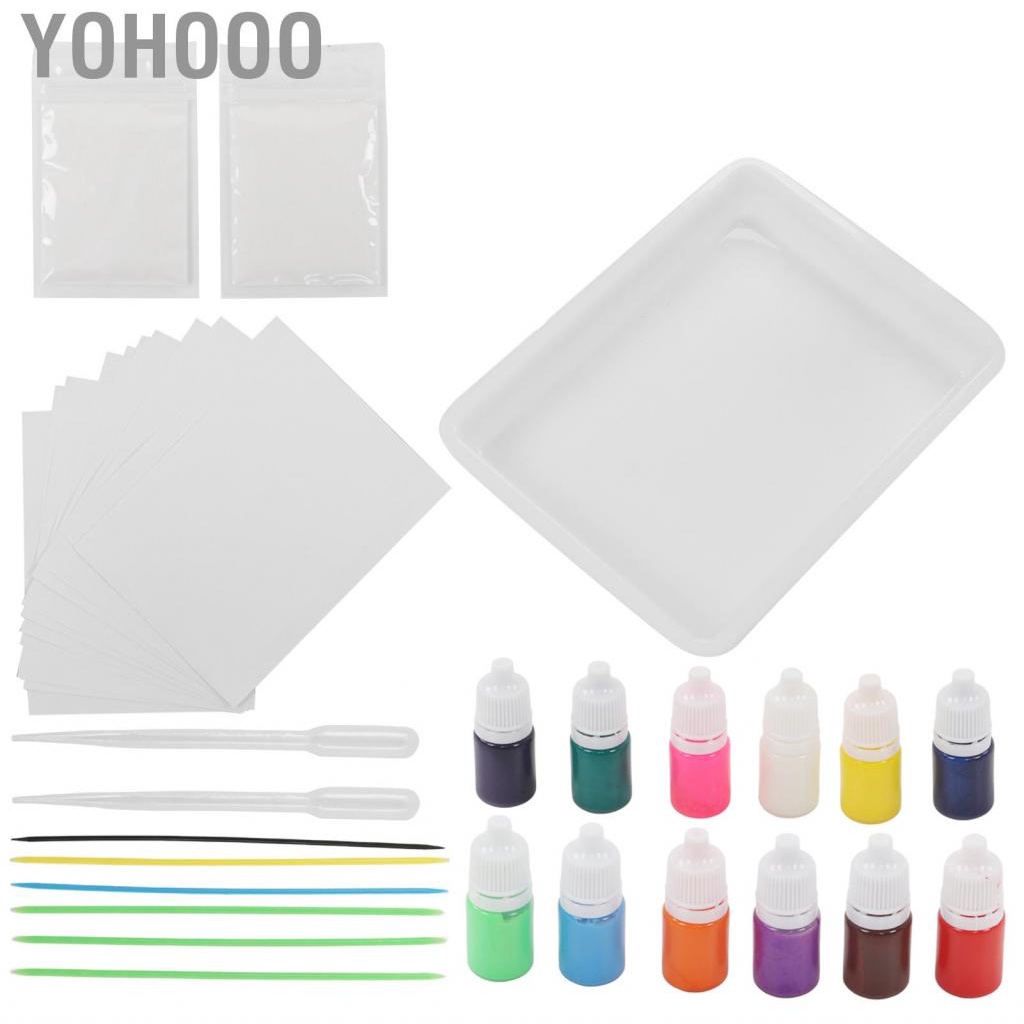 Yohooo Water Art Paint Set  Marbling Kit Safe Reliable DIY Painting for Party Game School Activities