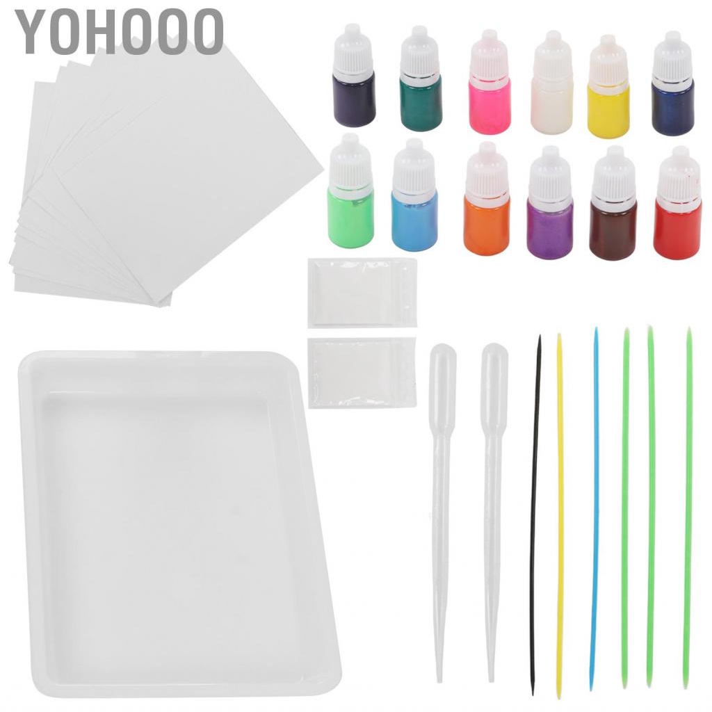 Yohooo Water Art Paint Set  Marbling Kit Safe Reliable DIY Painting for Party Game School Activities