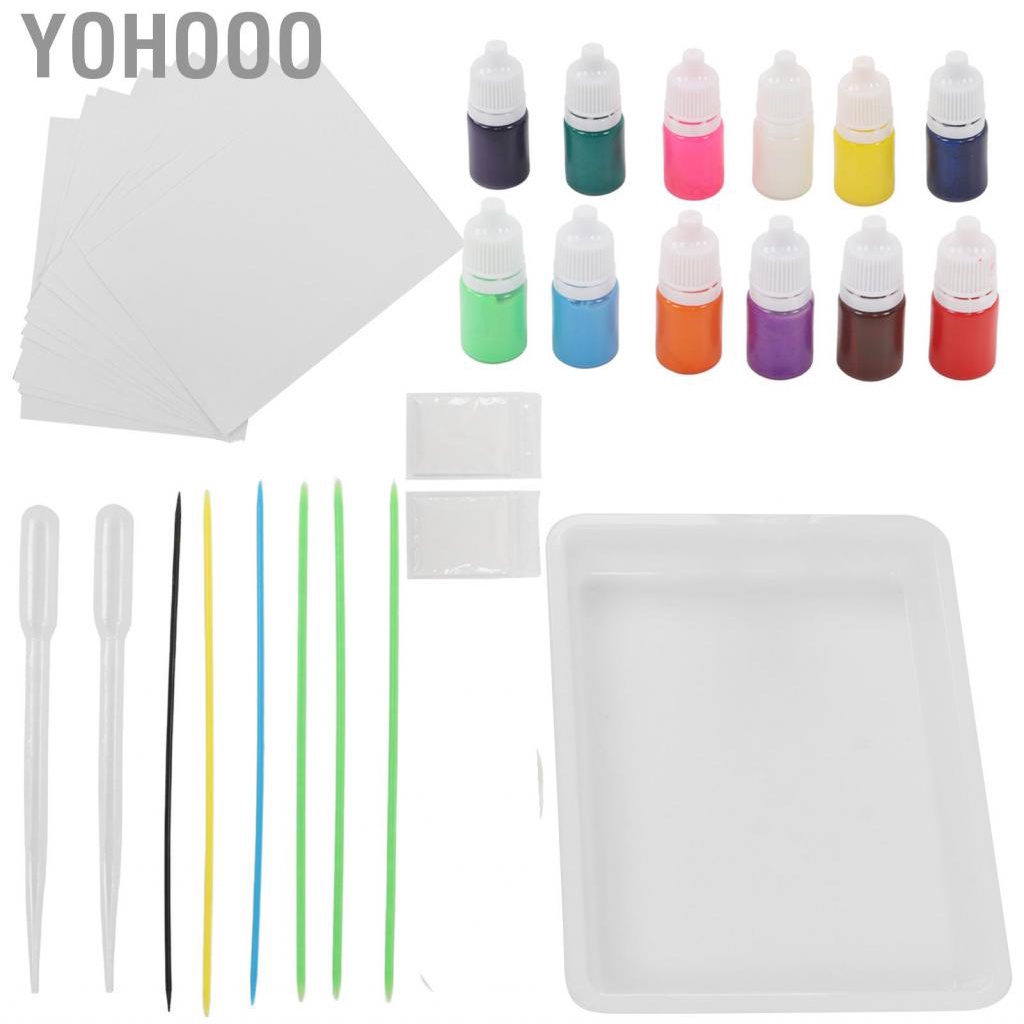 Yohooo Water Art Paint Set  Marbling Kit Safe Reliable DIY Painting for Party Game School Activities