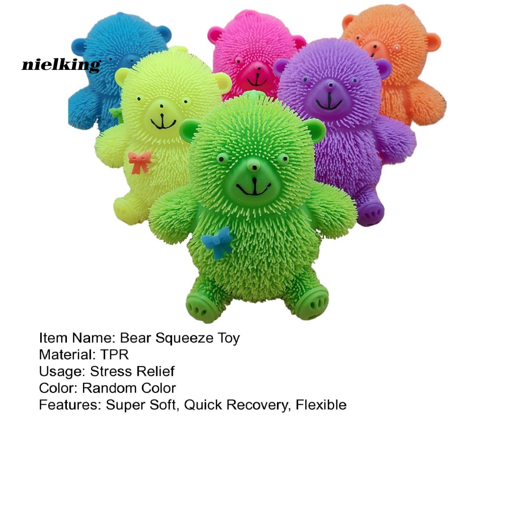 Đồ Chơi Nắn Bóp Đàn Hồi Giảm stress Hình Gấu Hoạt Hình Bằng Cao Su tpr Cho Trẻ Em Và Người Lớn