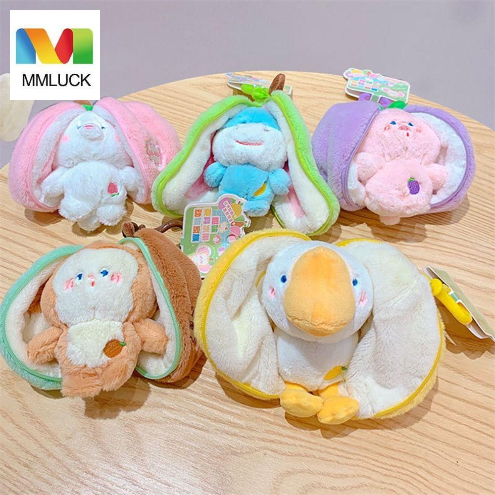 Mmluck Móc Khóa Nhồi Bông Mềm Mại Hình Động Vật / Khỉ / Trái Cây / Vịt Con / Trái C