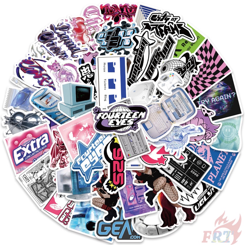 ❉ Y2k. Jdm harajuku girls series 01 Nhãn Dán ❉ Bộ 50 Miếng Dán Chống Thấm Nước Thời Trang Tự Làm