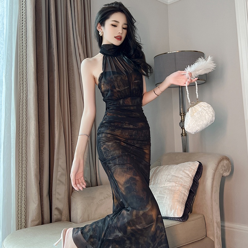 Đầm Đuôi Cá Dáng Dài Hở Vai Phong Cách Pháp Cổ Điển Thời Trang Mùa Hè 20518 Dành Cho Bạn Nữ