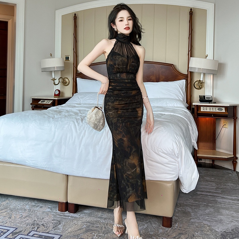 Đầm Đuôi Cá Dáng Dài Hở Vai Phong Cách Pháp Cổ Điển Thời Trang Mùa Hè 20518 Dành Cho Bạn Nữ