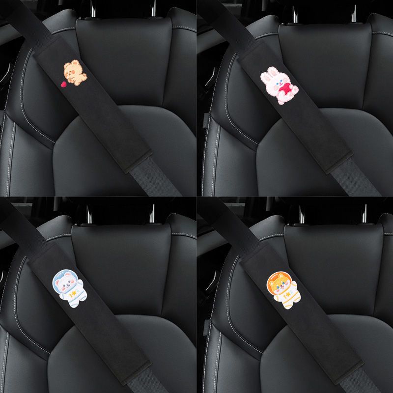 Đệm Bọc Dây Đai An Toàn Xe Hơi Chống Trượt Họa Tiết Hoạt Hình Dễ Thương