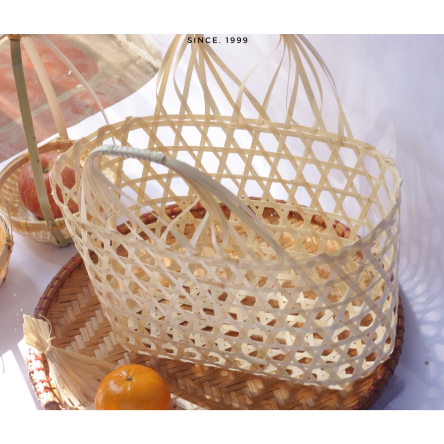 Lẵng quà giỏ tre đựng quà Tết, bánh trung thu, làn tre quà tặng, trứng, decor, trang trí