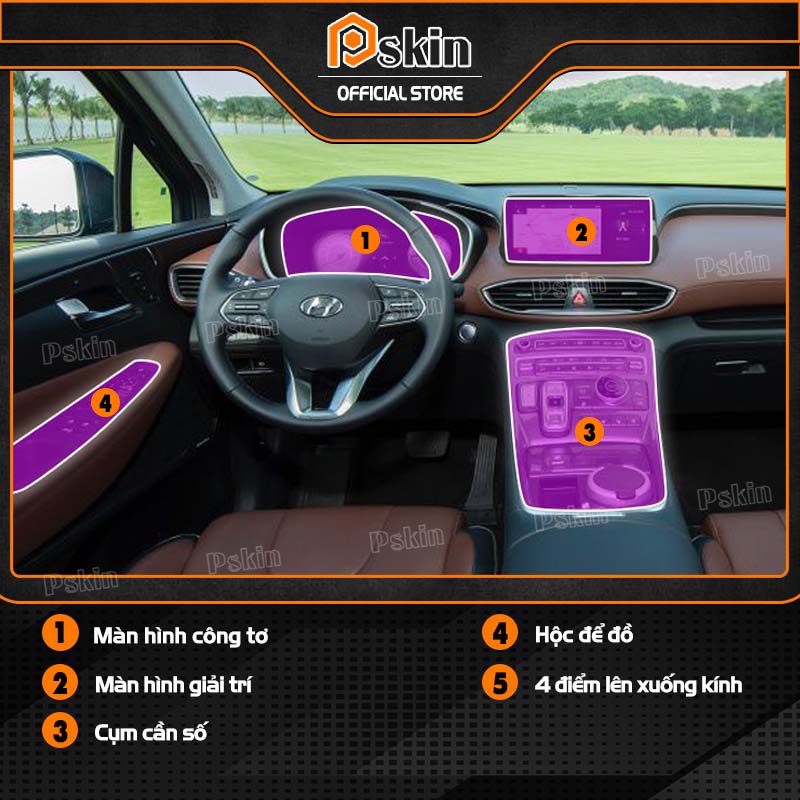 Dán Film PPF bảo vệ nội thất xe Hyundai Santafe 2022-2023