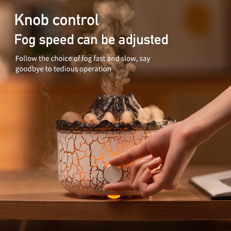 Máy Khuếch Tán Tinh Dầu Núi Lửa Phun Sương Tạo Độ Ẩm Không Khí Có Đèn Cho Phòng Ngủ / Văn Phòng