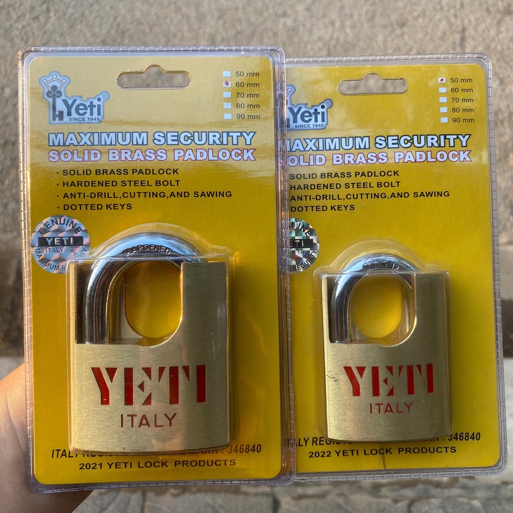 Khóa YETI Chống Cắt 50-60 mm Đồng Thau ITALY Cao Cấp