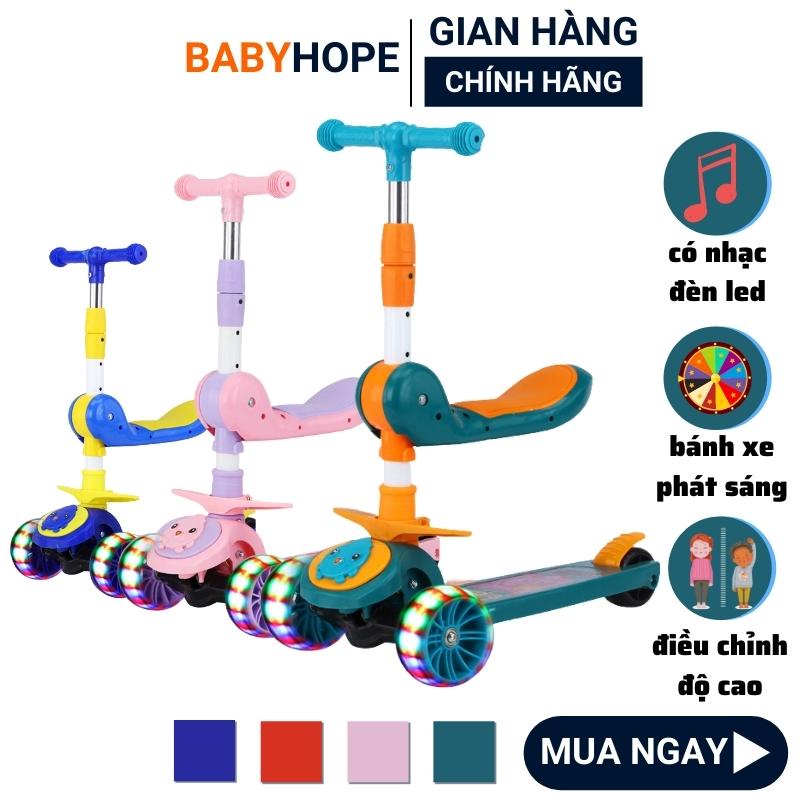 Xe scooter cho bé, Xe trượt Scooter cho bé, trẻ em cao cấp có nhạc và đèn