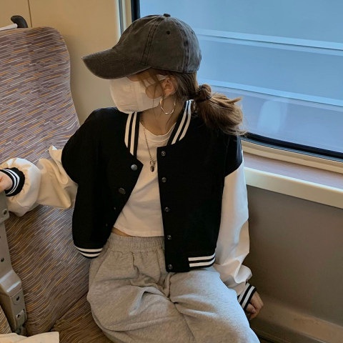 Áo Khoác Bóng Chày Tay Dài Một Hàng Nút Thời Trang Thu Đông Phong Cách Đường Phố Mỹ  HZFWC8047