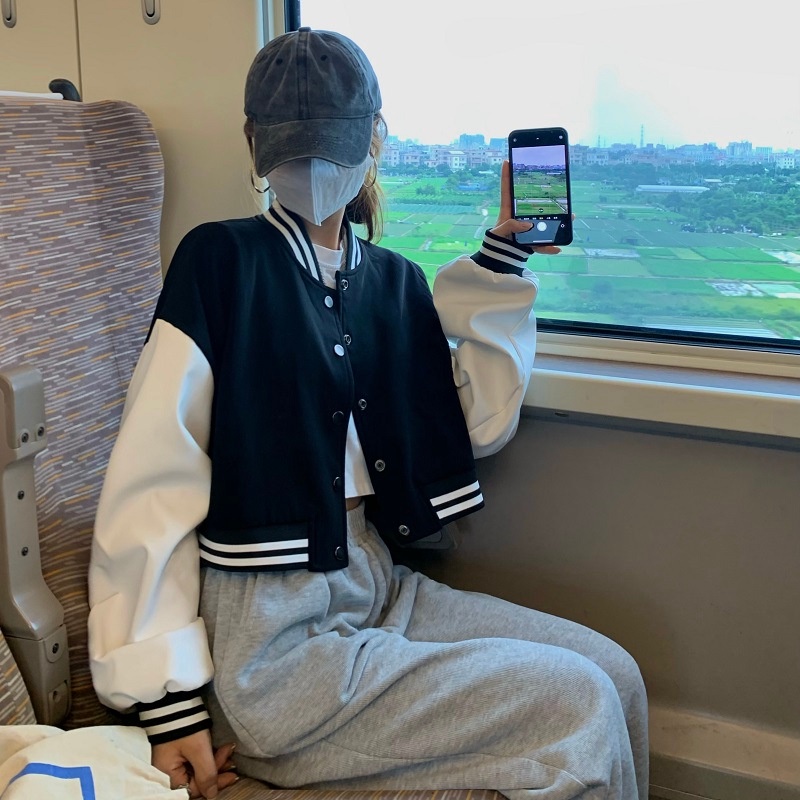 Áo Khoác Bóng Chày Tay Dài Một Hàng Nút Thời Trang Thu Đông Phong Cách Đường Phố Mỹ  HZFWC8047