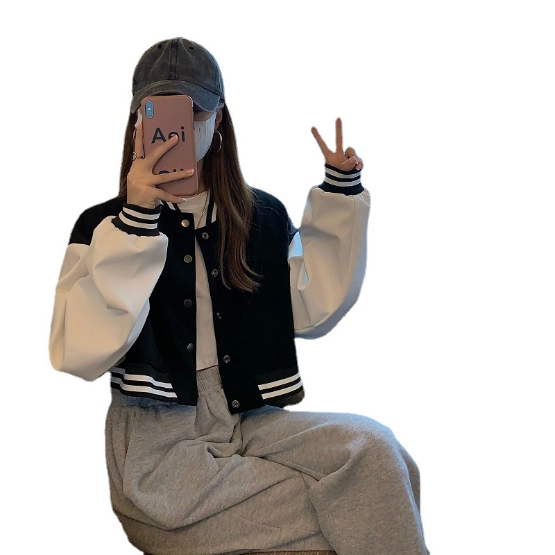 Áo Khoác Bóng Chày Tay Dài Một Hàng Nút Thời Trang Thu Đông Phong Cách Đường Phố Mỹ  HZFWC8047