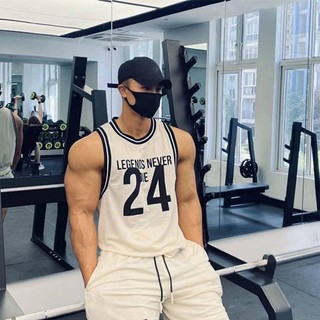 Summer New Trendy Quick-Drying Sports Vest Elastic Mesh American Basketball Training No. 24 Jersey Vest yeic