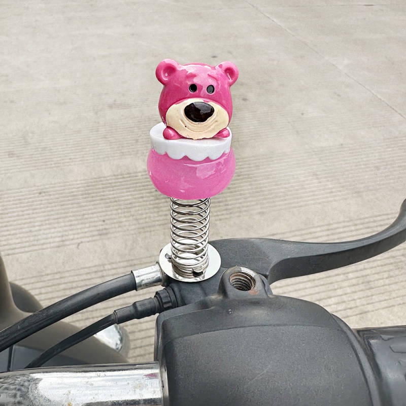 Three-Dimensional Cartoon Strawberry Bear Electric Car the Hokey Pokey Flash Cinnamoroll Babycinnamoroll Car Table Cute Spring Pendant Decoration Iblx