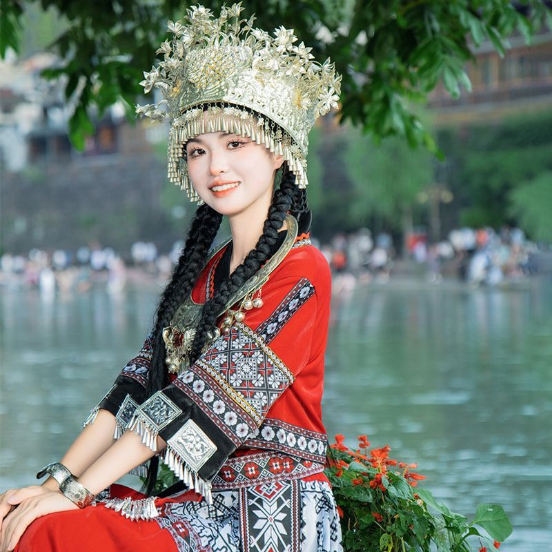 Guizhou miaozhai miao Trang Phục Múa Dân Tộc yunnan dong Cho Nữ